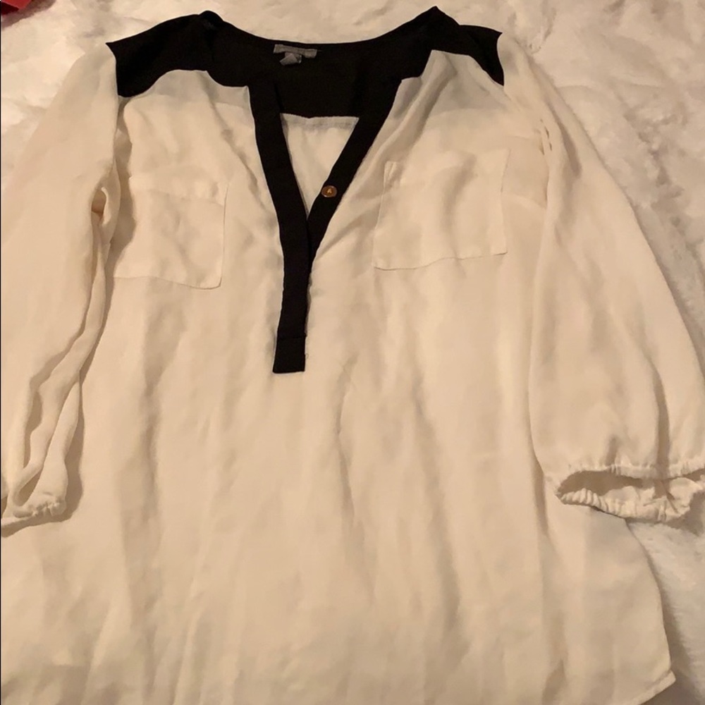 Long sleeve v neck blouse